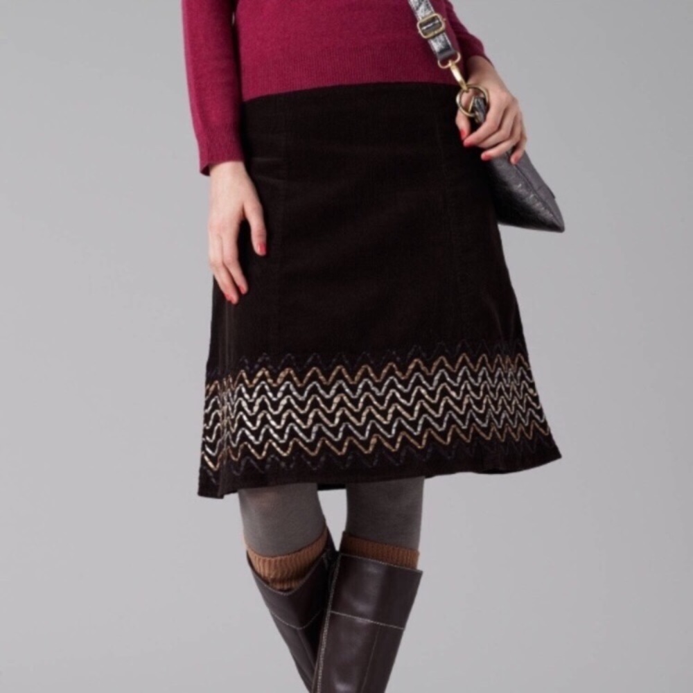 BODEN Flippy Cord brown corduroy skirt size 16R